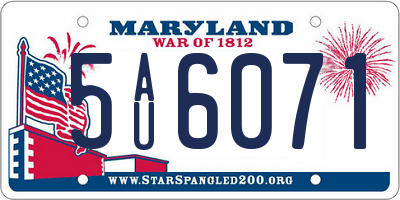 MD license plate 5AU6071