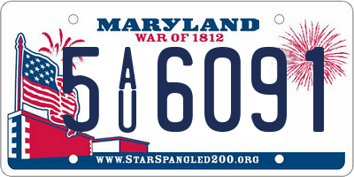 MD license plate 5AU6091