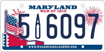 MD license plate 5AU6097