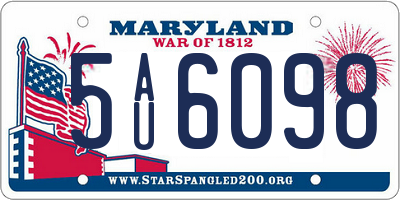 MD license plate 5AU6098