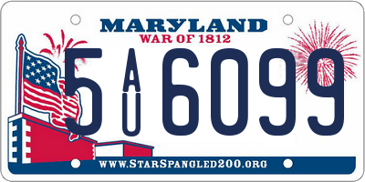MD license plate 5AU6099