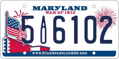 MD license plate 5AU6102