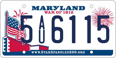 MD license plate 5AU6115