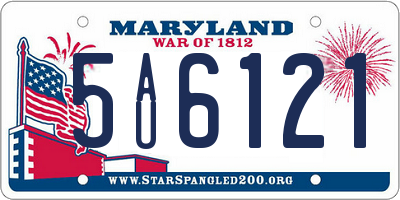 MD license plate 5AU6121