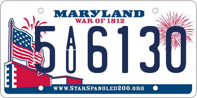 MD license plate 5AU6130