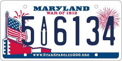 MD license plate 5AU6134