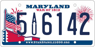 MD license plate 5AU6142