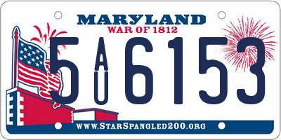 MD license plate 5AU6153