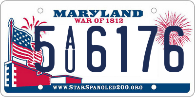 MD license plate 5AU6176