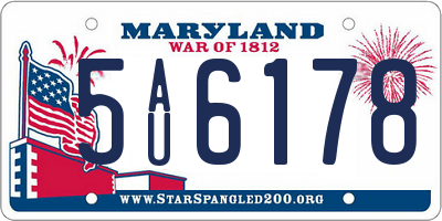 MD license plate 5AU6178