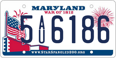 MD license plate 5AU6186