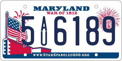 MD license plate 5AU6189