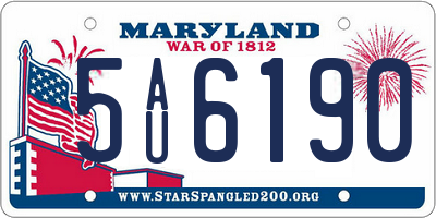MD license plate 5AU6190