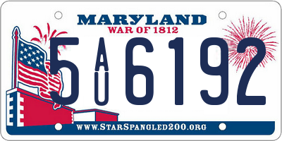MD license plate 5AU6192