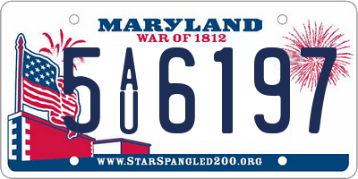 MD license plate 5AU6197
