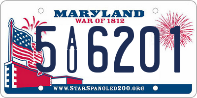 MD license plate 5AU6201