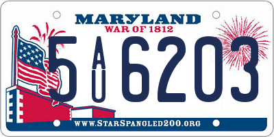 MD license plate 5AU6203