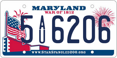 MD license plate 5AU6206