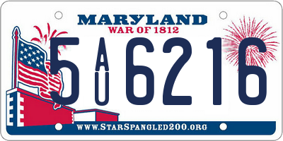 MD license plate 5AU6216