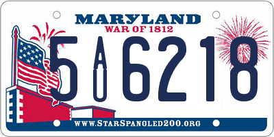 MD license plate 5AU6218