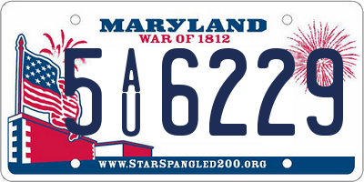 MD license plate 5AU6229