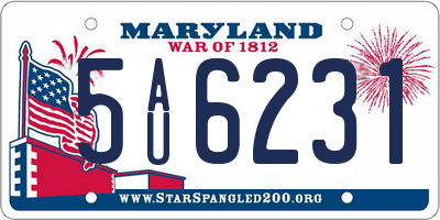 MD license plate 5AU6231