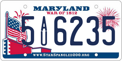 MD license plate 5AU6235