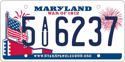 MD license plate 5AU6237