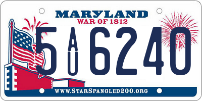 MD license plate 5AU6240
