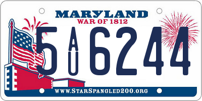 MD license plate 5AU6244