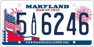 MD license plate 5AU6246