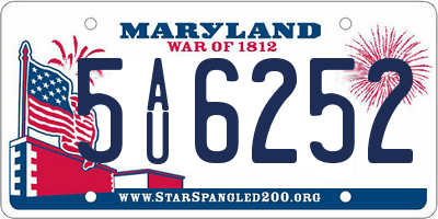 MD license plate 5AU6252