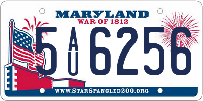 MD license plate 5AU6256