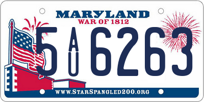 MD license plate 5AU6263