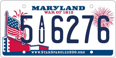 MD license plate 5AU6276