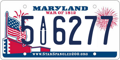 MD license plate 5AU6277