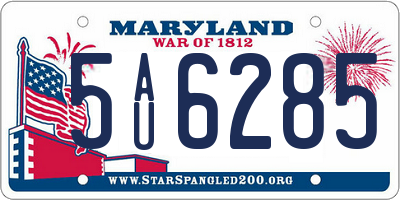 MD license plate 5AU6285