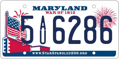 MD license plate 5AU6286