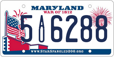 MD license plate 5AU6288