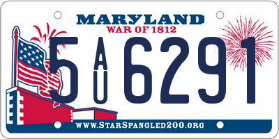 MD license plate 5AU6291