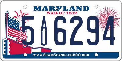 MD license plate 5AU6294