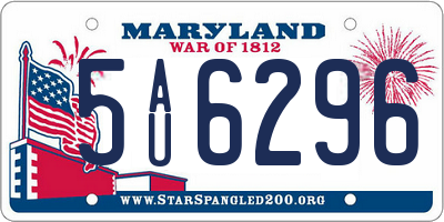 MD license plate 5AU6296