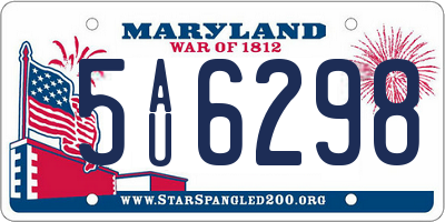 MD license plate 5AU6298