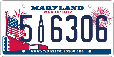MD license plate 5AU6306