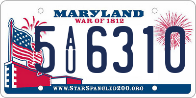 MD license plate 5AU6310