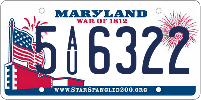 MD license plate 5AU6322