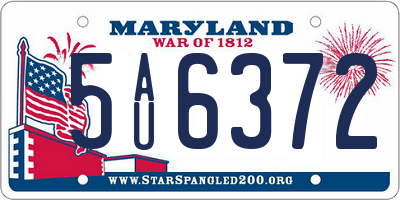MD license plate 5AU6372