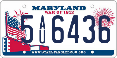 MD license plate 5AU6436