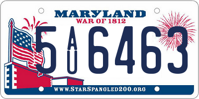 MD license plate 5AU6463