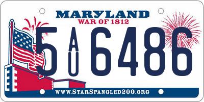 MD license plate 5AU6486